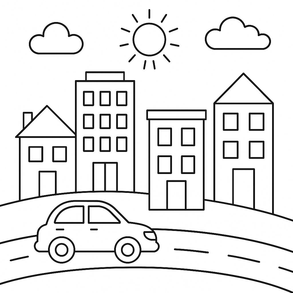 Cityscape Coloring Page