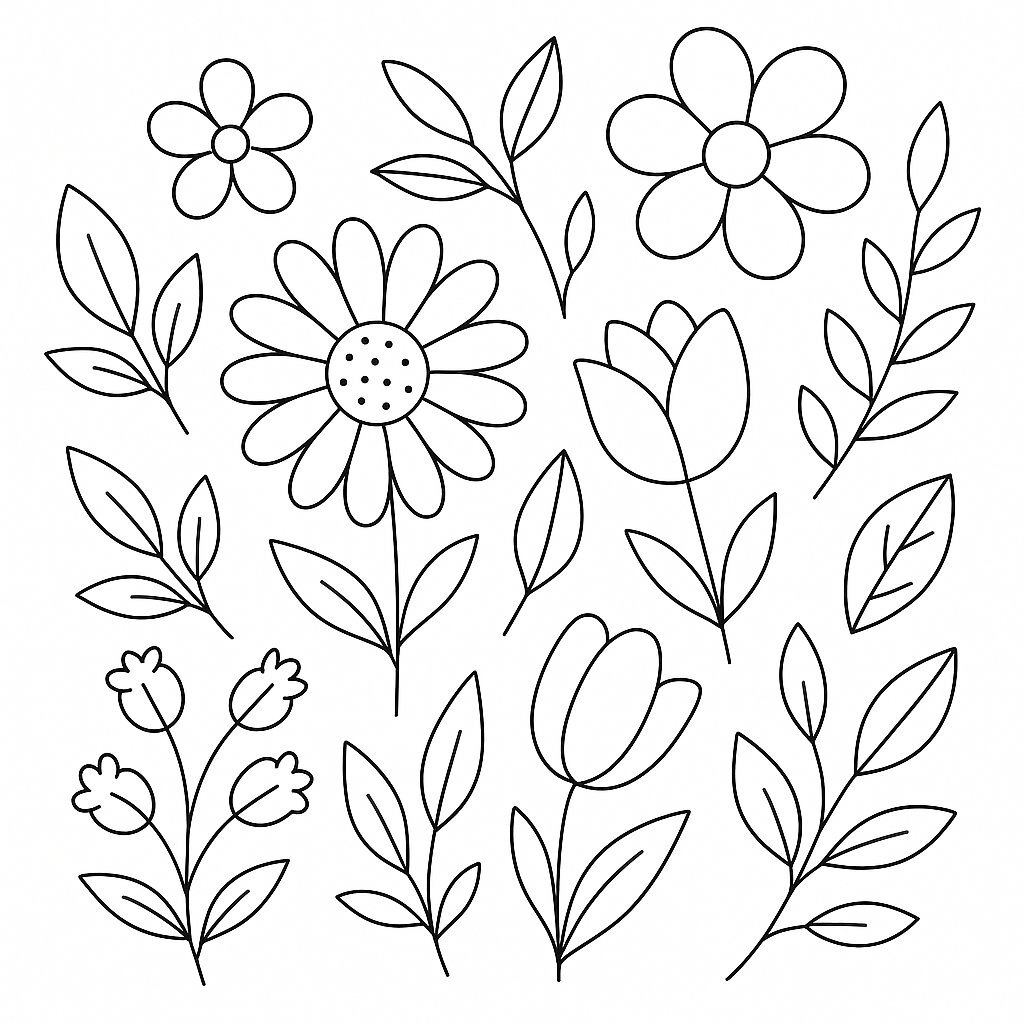 Floral Coloring Poster
