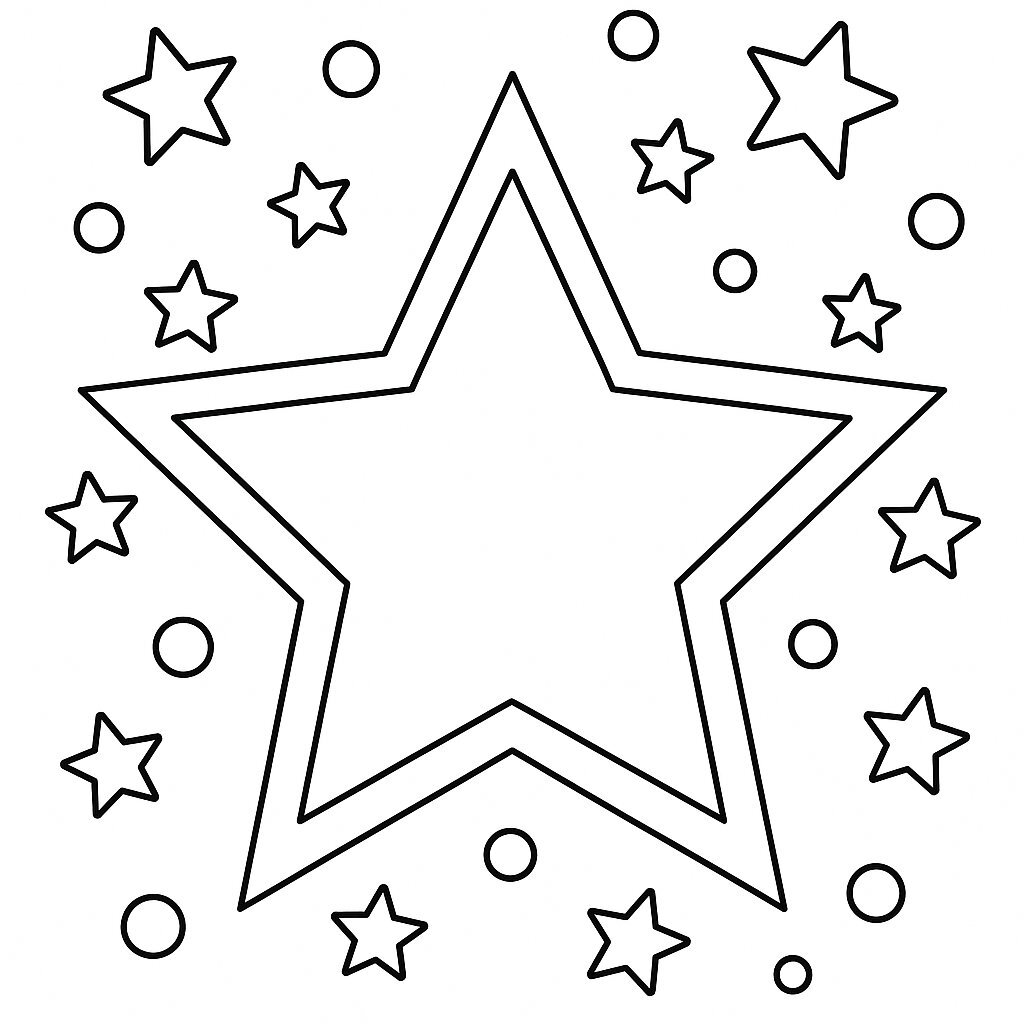 Star-Themed Coloring Poster