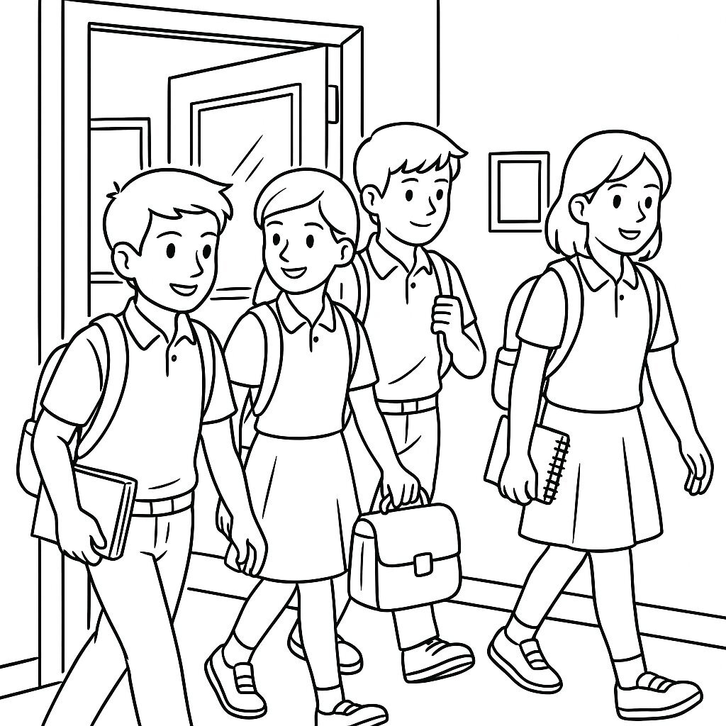 Students Entering the Classroom