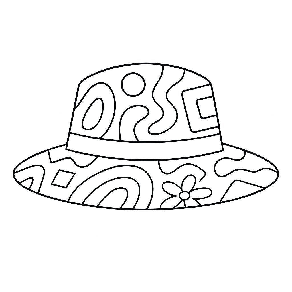 Coloring an Abstract Art Hat