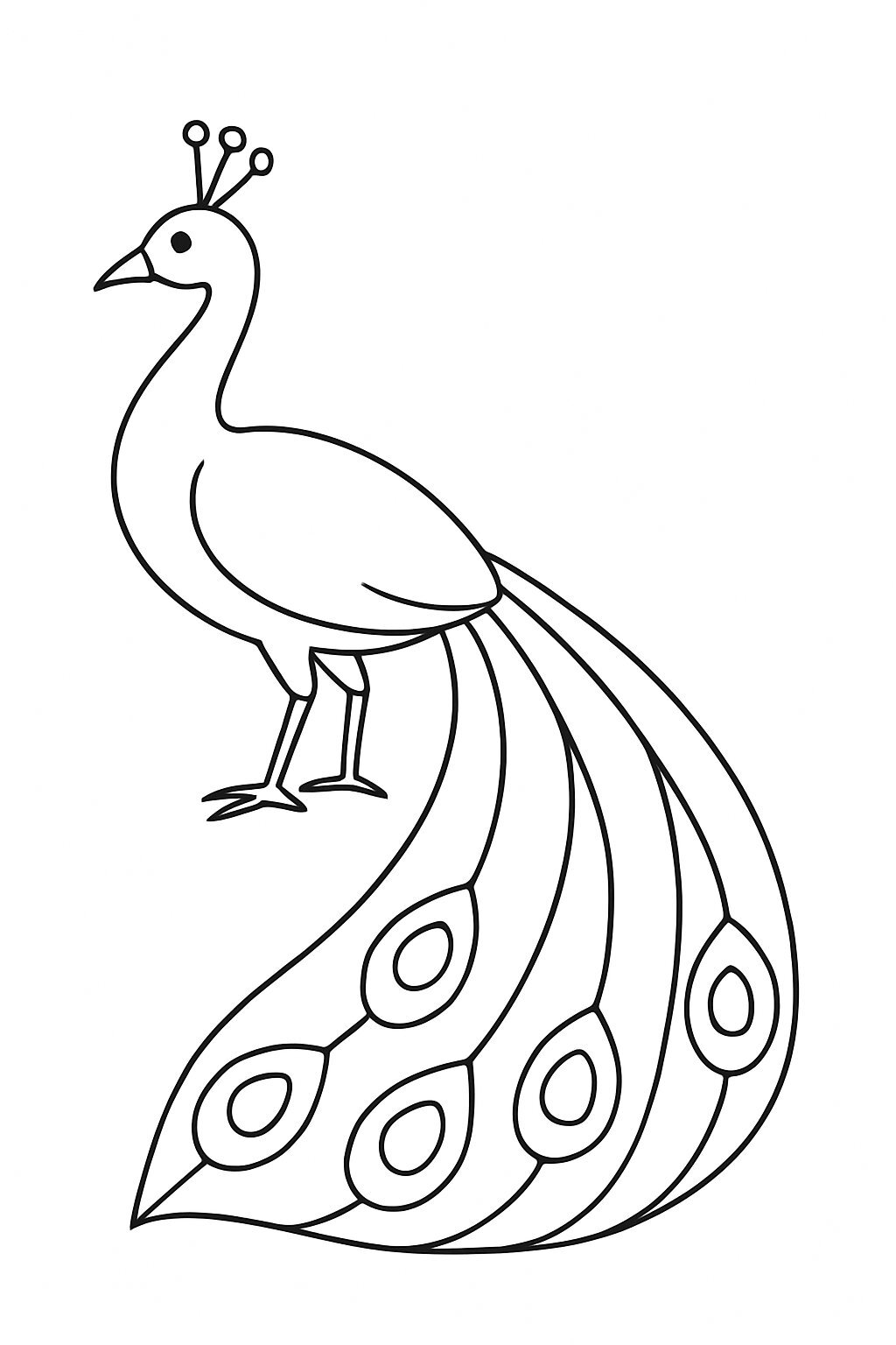 Simple Peacock Coloring Page