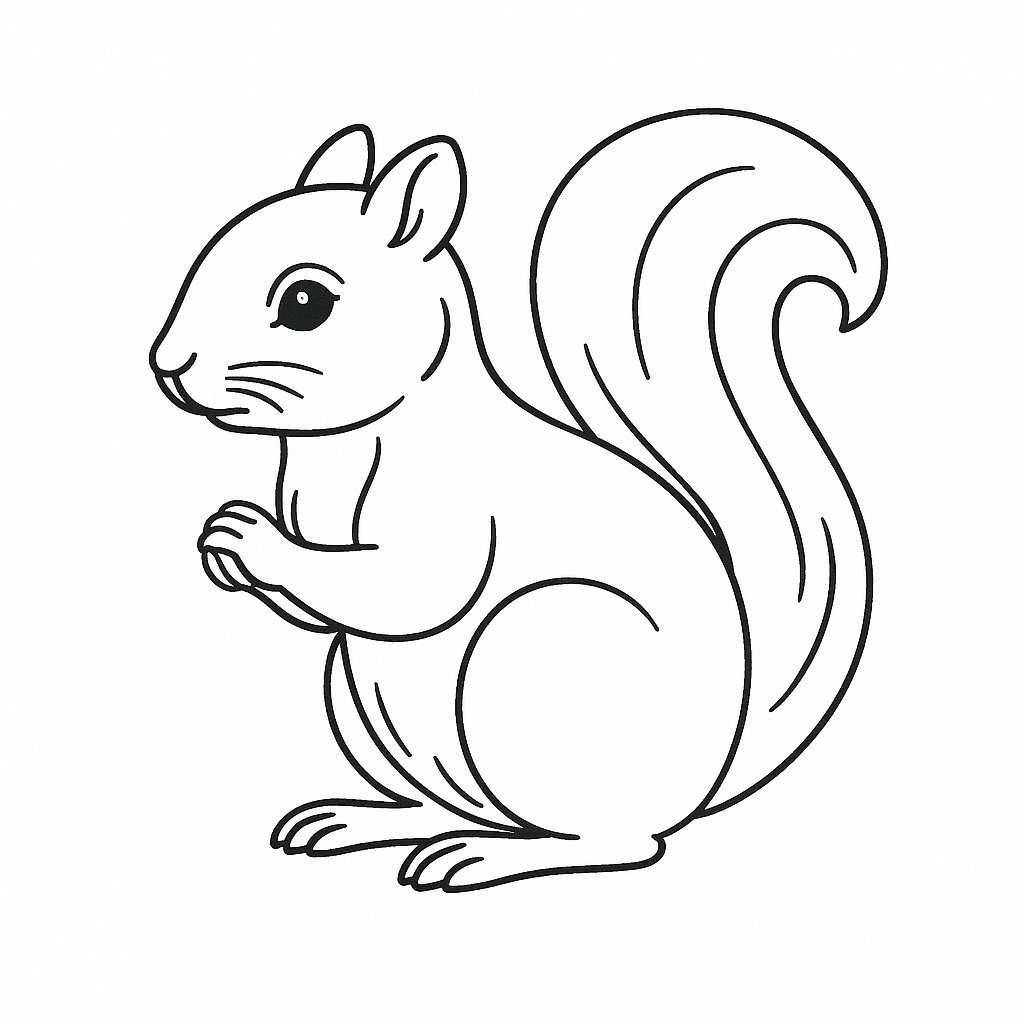 Coloring a Squirrel in Vintage Style