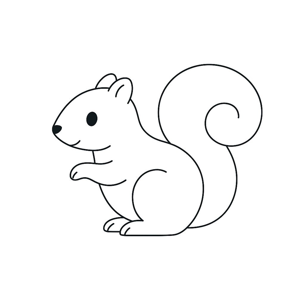 Minimalist Squirrel Coloring