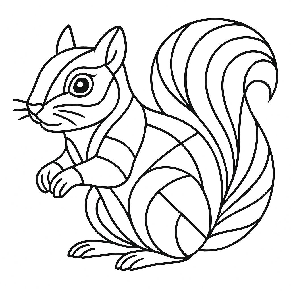 Pop Art Squirrel Coloring