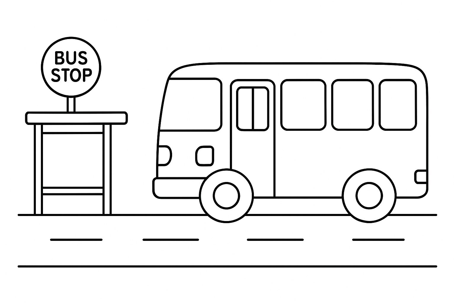 Bus Traffic Safety Coloring