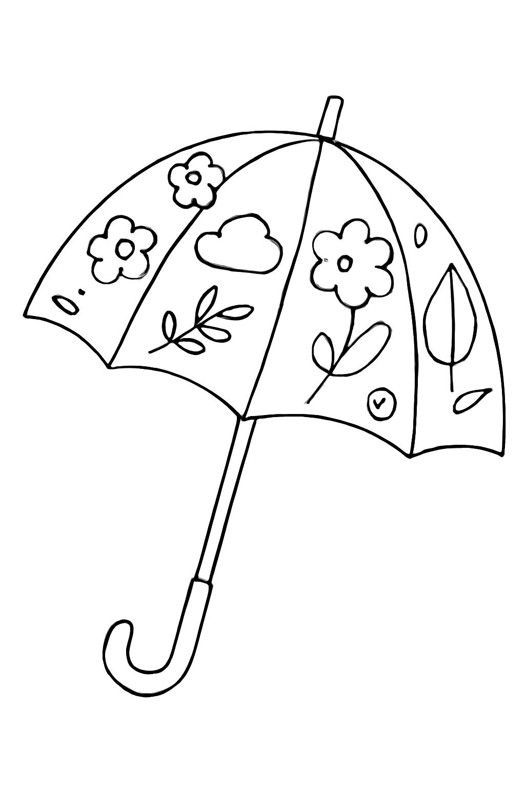 Nature-Themed Umbrella Coloring