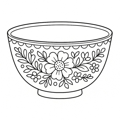 Bowl Coloring Pages for Kids 2026 – Cute and Fun Designs