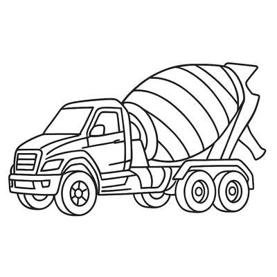 Cement Mixer Truck Coloring Pages for Kids - Coloring Sheets 2026