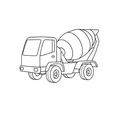 Cement Mixer Truck Coloring Pages for Kids - Coloring Sheets 2026