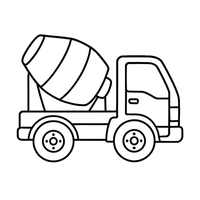 Cement Mixer Truck Coloring Pages for Kids - Coloring Sheets 2026