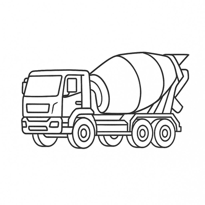 Cement Mixer Truck Coloring Pages for Kids - Coloring Sheets 2026