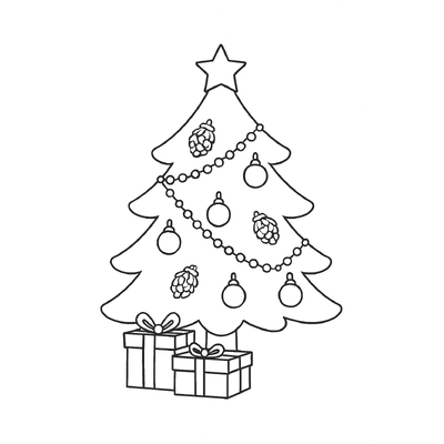 Christmas Tree Coloring Pages for Kids 2026