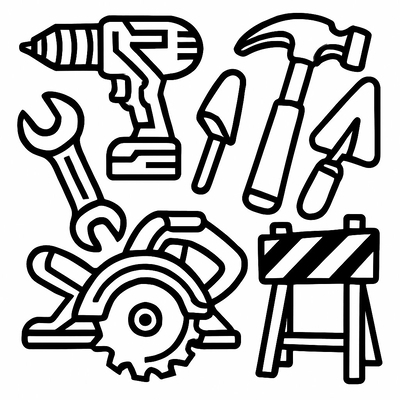 Construction Tools Coloring Pages for Kids 2026