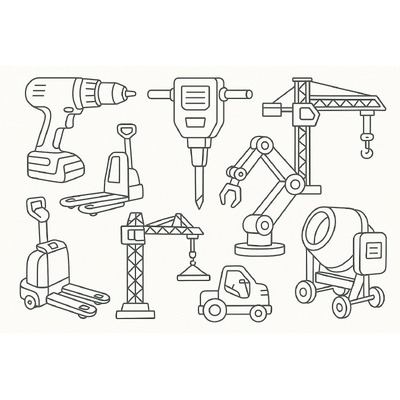 Construction Tools Coloring Pages for Kids 2026