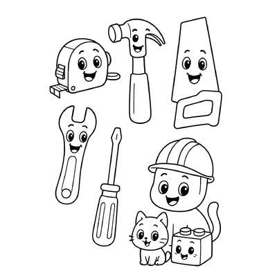 Construction Tools Coloring Pages for Kids 2026