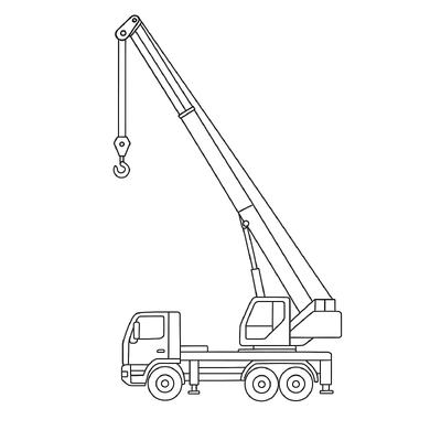 Crane Truck Coloring Pages for Kids - Construction Coloring Sheets 2026