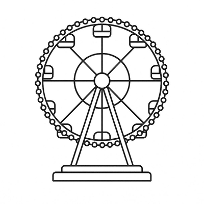 Ferris Wheel Coloring Pages for Kids - Coloring Sheets 2026