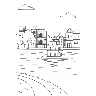 Hoan Kiem Lake Coloring Pages for Kids 2026