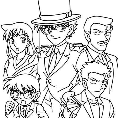 Kaito Kid Coloring Pages for Kids 2026