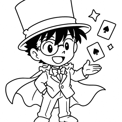 Kaito Kid Coloring Pages for Kids 2026