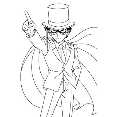 Kaito Kid Coloring Pages for Kids 2026