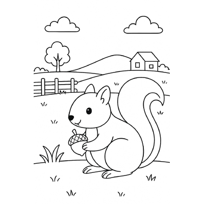 Squirrel Coloring Pages for Kids 2026 – Cute and Adorable Designs
