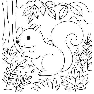 Squirrel Coloring Pages for Kids 2026 – Cute and Adorable Designs