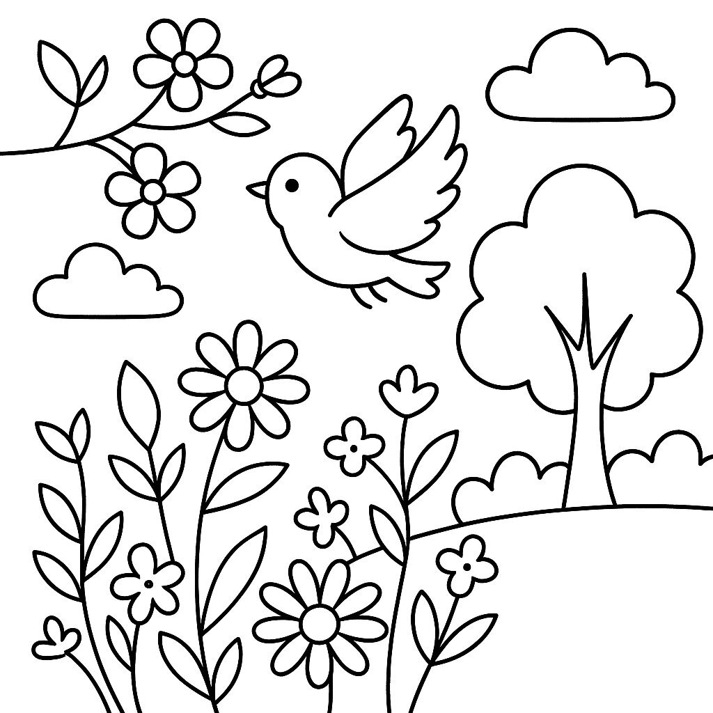 Spring Coloring Page