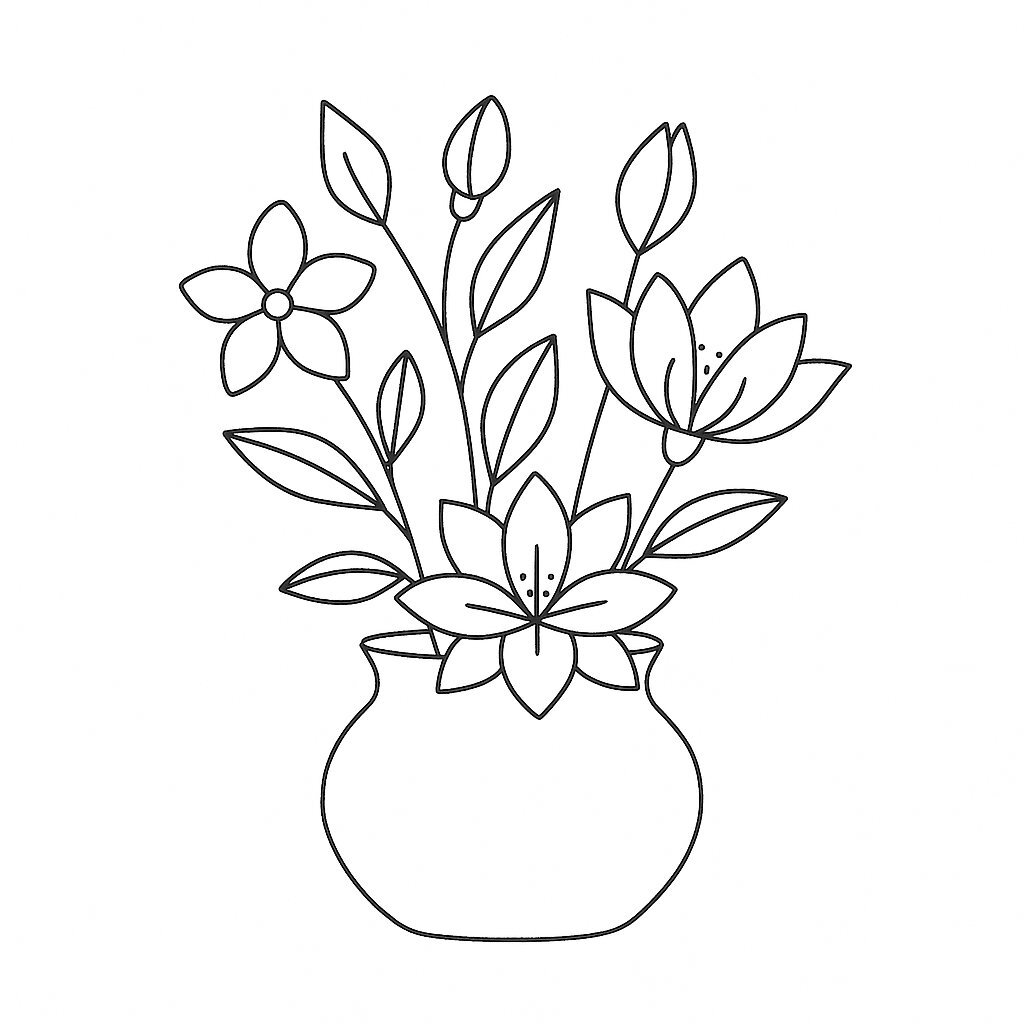 White-Themed Flower Vase