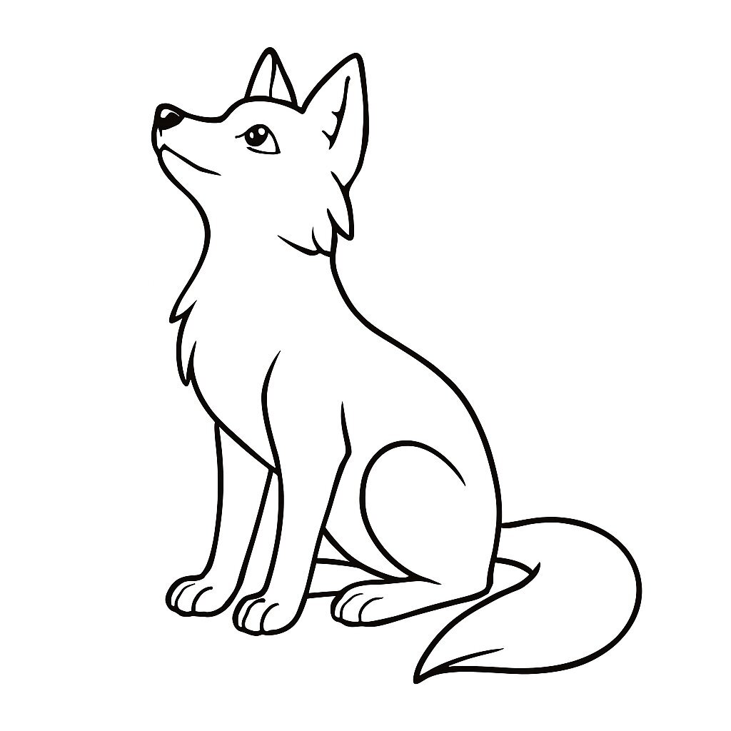 Fox Looking Up at the Sky