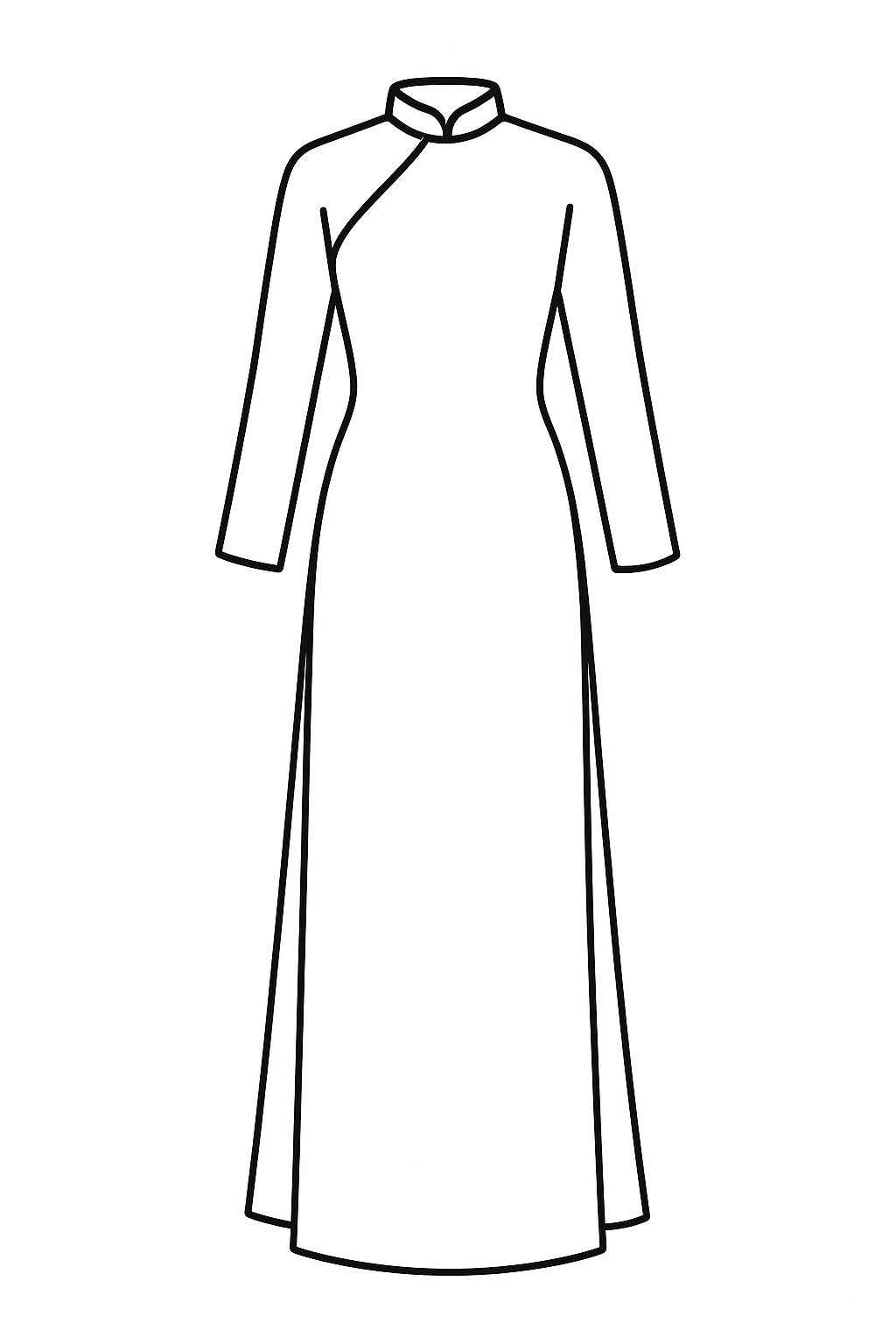 Graceful Áo Dài Coloring Pages for Kids 2026