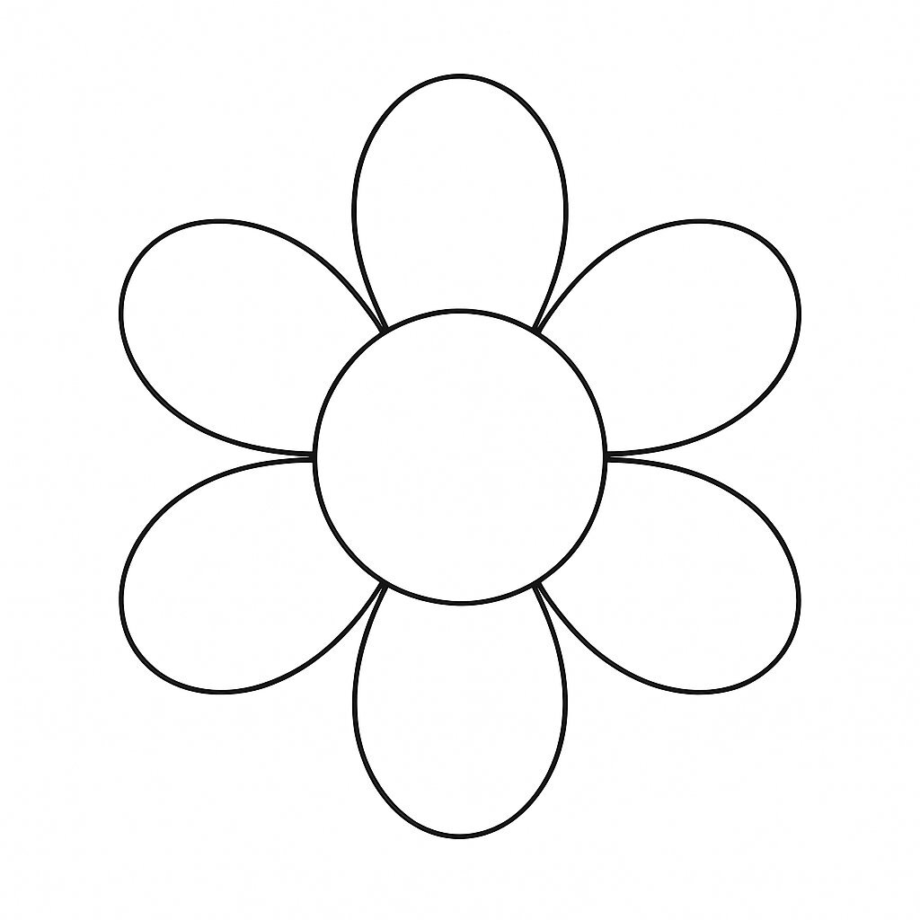 Six-Petal Flower with a Large Center