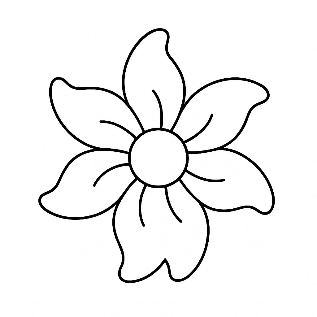 Six-Petal Flower with Twisted Petals