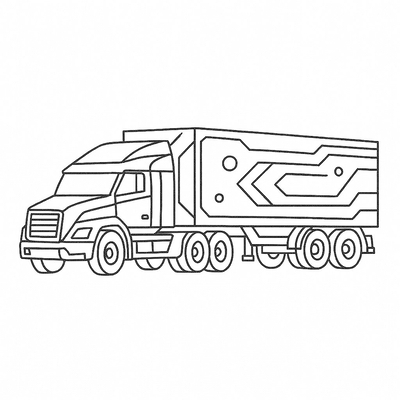 Container Truck Coloring Pages for Kids - Coloring Sheets 2026