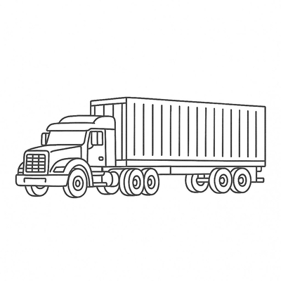 Container Truck Coloring Pages for Kids - Coloring Sheets 2026