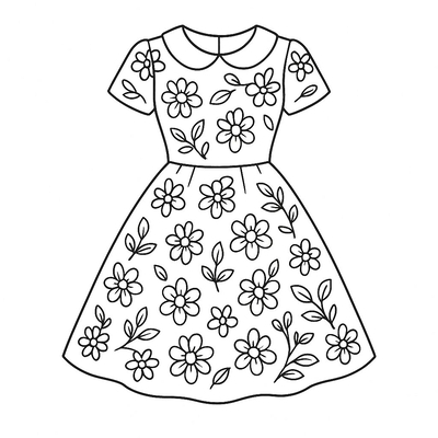Dress Coloring Pages for Kids - Coloring Sheets 2026