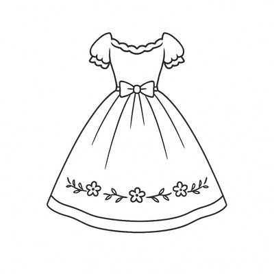 Dress Coloring Pages for Kids - Coloring Sheets 2026
