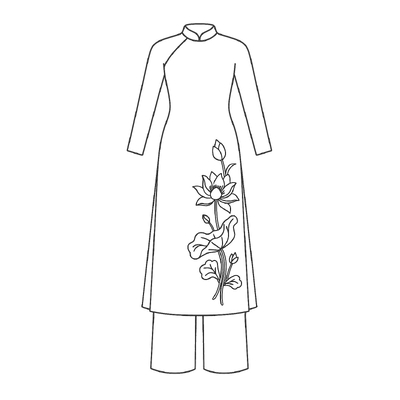 Graceful Áo Dài Coloring Pages for Kids 2026
