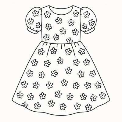 Little Girl Dress Coloring Pages for Kids – Beautiful Coloring Pictures 2026