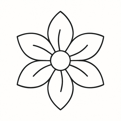 Six-Petal Flower Coloring Pages 2026 - Fun Coloring Pictures for Kids