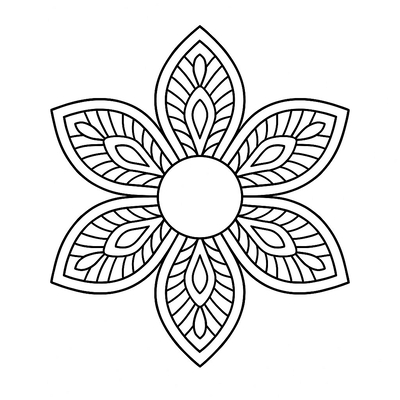 Six-Petal Flower Coloring Pages 2026 - Fun Coloring Pictures for Kids