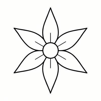 Six-Petal Flower Coloring Pages 2026 - Fun Coloring Pictures for Kids