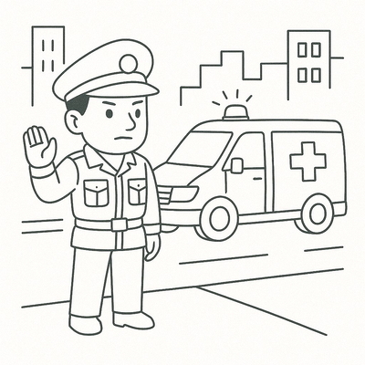 Traffic Police Coloring Pages for Kids – Coloring Sheets 2026