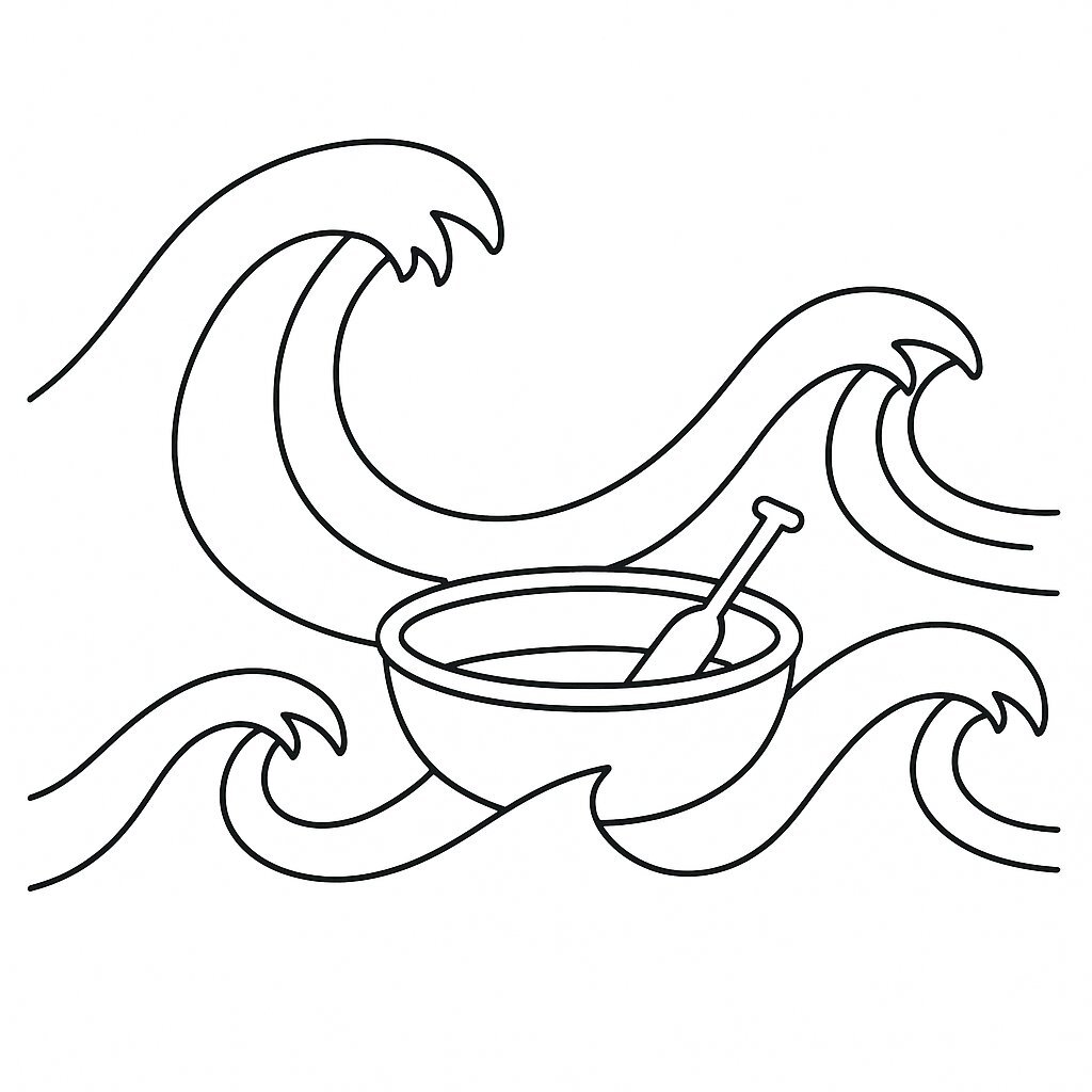 Fishing Boat on Big Waves