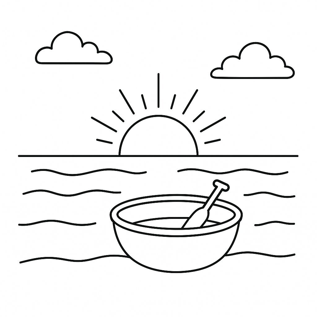 Basket Boat at Dawn