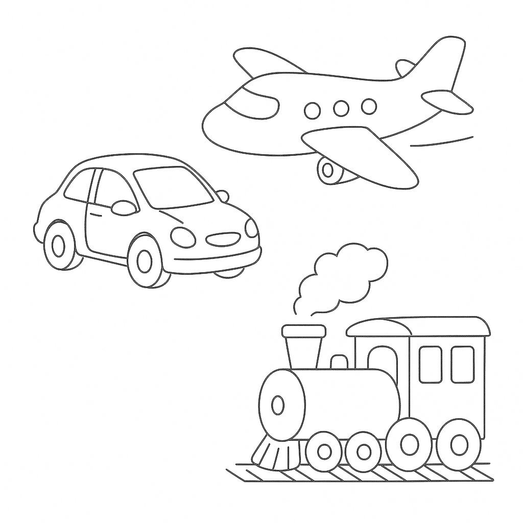 Vehicle Coloring Book