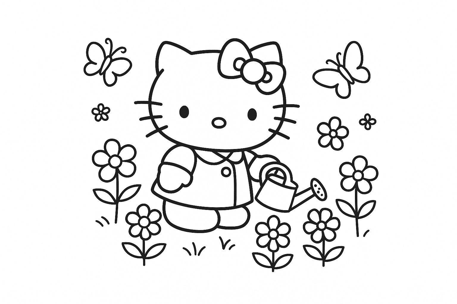 Kitty in the Flower Garden