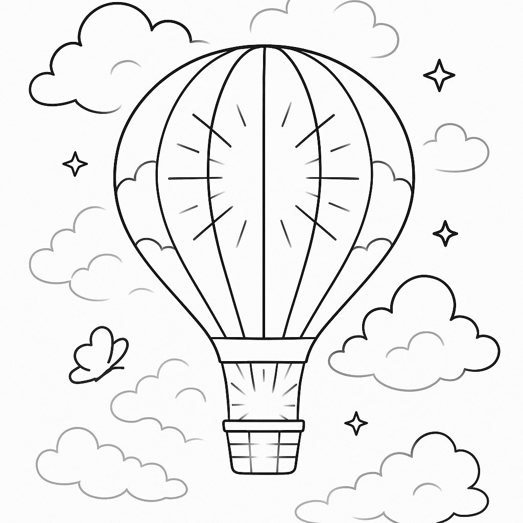 Hot Air Balloon Coloring Pages for Kids 2026 – Free PDF Sheets