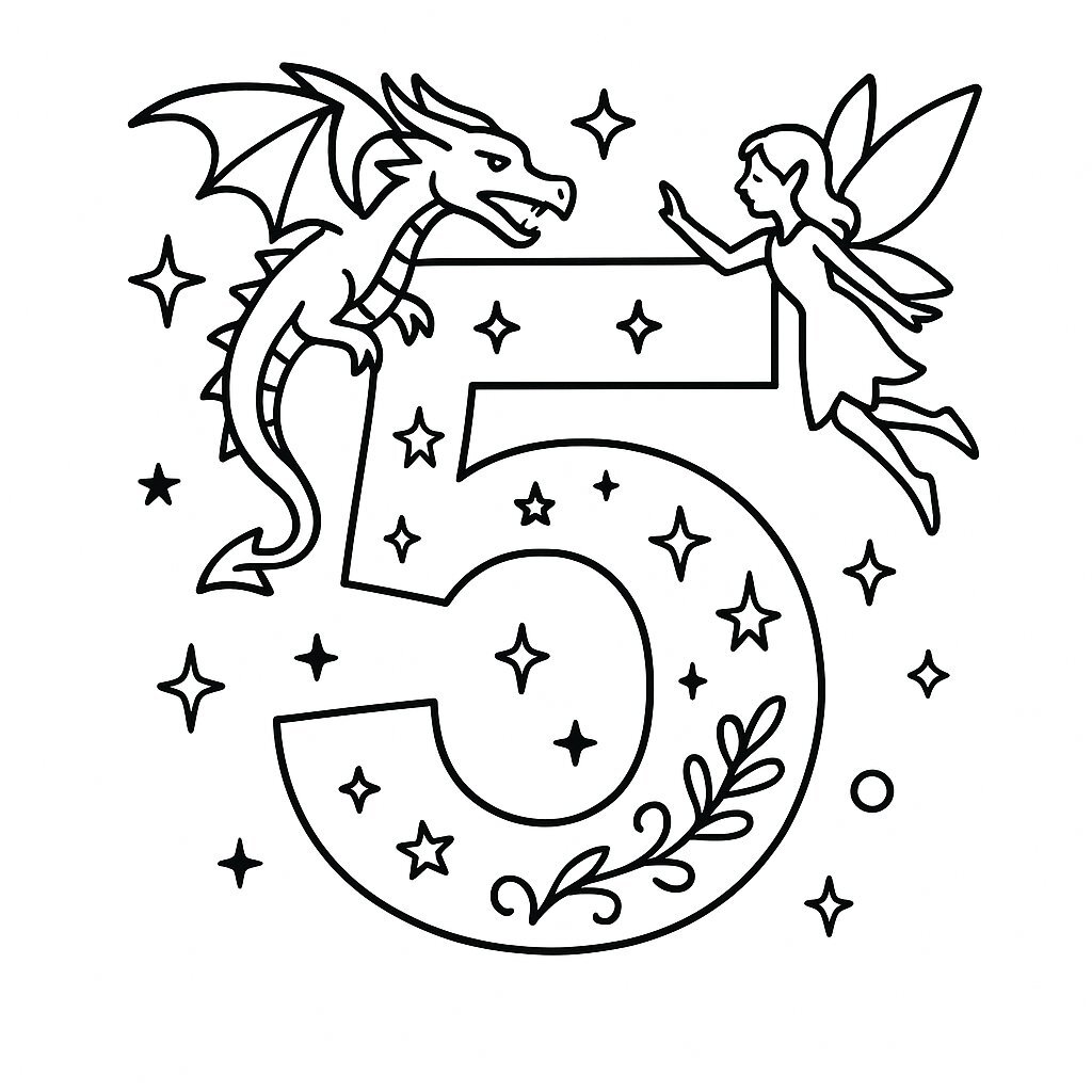 Number 5 Coloring Pages for Kids 2026 – Beautiful and Easy to Download